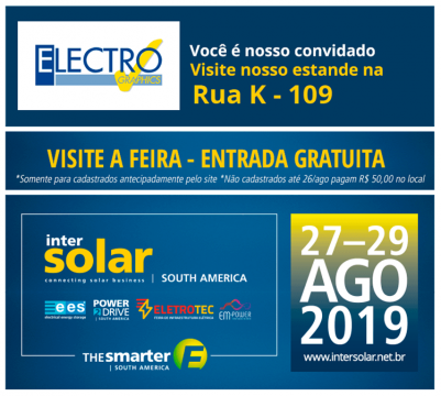 INTERSOLAR SOUTH AMERICA 2019 – Feira e conferência internacional na América do Sul para o setor de energia solar.