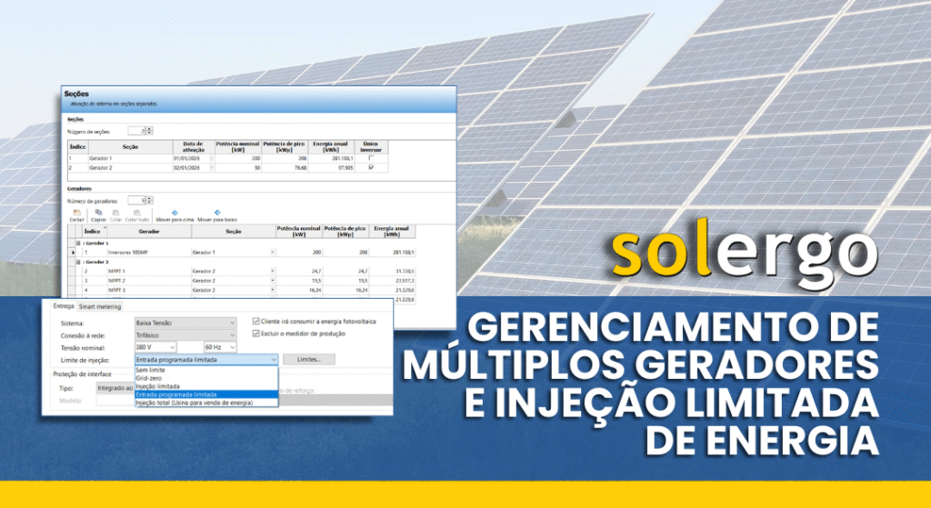 SOLergo: Múltiplos Geradores e Injeção Limitada de Energia